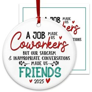 Ceramic Coworker Christmas Ornament Humorous Office Gifts for Coworkers